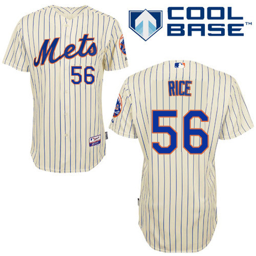 Scott Rice #56 MLB Jersey-New York Mets Men's Authentic Home White Cool Base Baseball Jersey